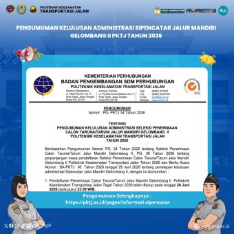 Pengumuman Kelulusan Seleksi Administrasi SIPENCATAR Jalur Mandiri Gelombang II PKTJ Tahun 2026