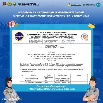 Pengumuman Jadwal dan Pembagian Kelompok SIPENCATAR Jalur Mandiri Gelombang I Tahun 2026