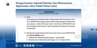 Pengumuman Jadwal Pelaksanaan Psikotes dan Wawancara Sipencatar Jalur Pola Pembibitan Tahun 2022