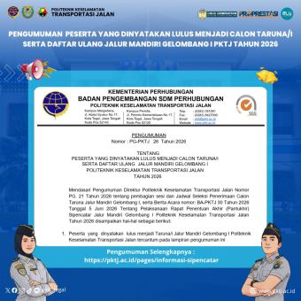 PKTJ Umumkan Peserta Lulus SIPENCATAR Jalur Mandiri Gelombang I Tahun 2026