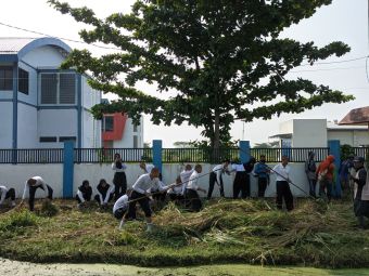 Sambut Hari Lingkungan Hidup Sedunia, PKTJ dan DPUPR Kota Tegal Bersihkan Semak-Semak di Sekitar Kampus Margadana