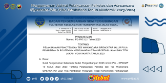 Pengumuman Jadwal Pelaksanaan Psikotes dan Wawancara  Sipencatar Jalur Pola Pembibitan Tahun Akademik 2023/2024