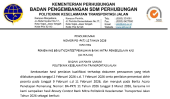 Pengumuman Hasil Beauty Contest Bank Mitra PKTJ Tahun 2026