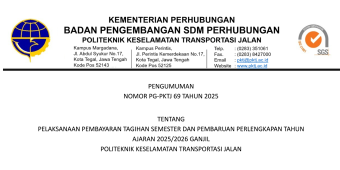 PKTJ Umumkan Pelaksanaan Pembayaran Tagihan Semester dan Pembaruan Perlengkapan Tahun Ajaran 2025/2026 Ganjil