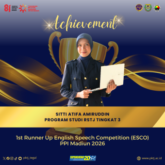 Taruni PKTJ Raih 1st Runner Up English Speech Competition (ESCO) 2026 pada Dies Natalis ke-XII PPI Madiun