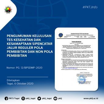 Pengumuman Kelulusan Tes Kesehatan Dan Kesamaptaan Seleksi Penerimaan Calon Taruna/Taruni (Sipencatar) Jalur Reguler Pola Pembibitan Dan Non Pola Pembibitan