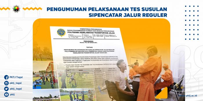 Pengumuman Pelaksanaan Tes Susulan SIPENCATAR Jalur Reguler