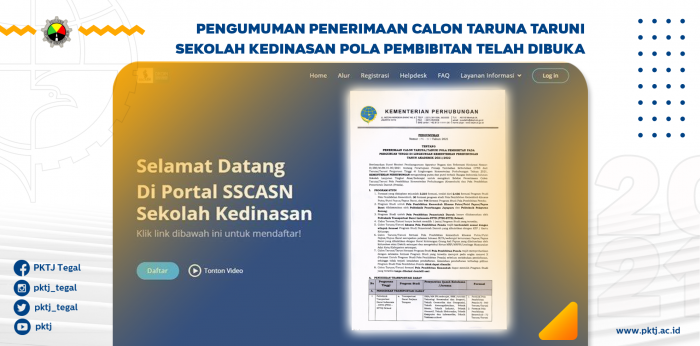 Penerimaan Calon Taruna/Taruni Pola Pembibitan Tahun 2021 Telah Dibuka