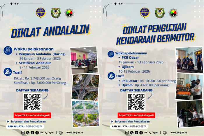 PKTJ Membuka Kembali Kegiatan Diklat Andalalin dan Diklat Pengujian Kendaraan Bermotor