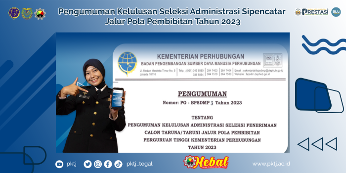 Pengumuman Kelulusan Seleksi Administrasi Sipencatar Jalur Pola Pembibitan Tahun 2023