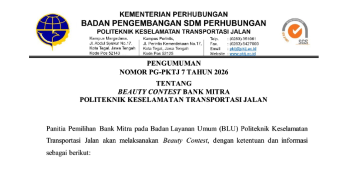 Pengumuman Beauty Contest Bank Mitra
