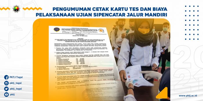 Pengumuman Cetak Kartu Tes dan Biaya Pelaksanaan Ujian Sipencatar Jalur Mandiri