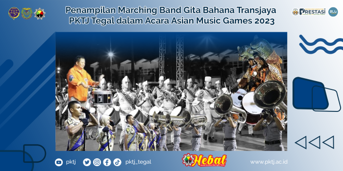 Penampilan Marching Band Gita Bahana Transjaya PKTJ Tegal dalam Acara Asian Music Games 2023